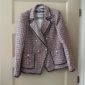 Veronica Beard Theron Plaid Tweed Jacket